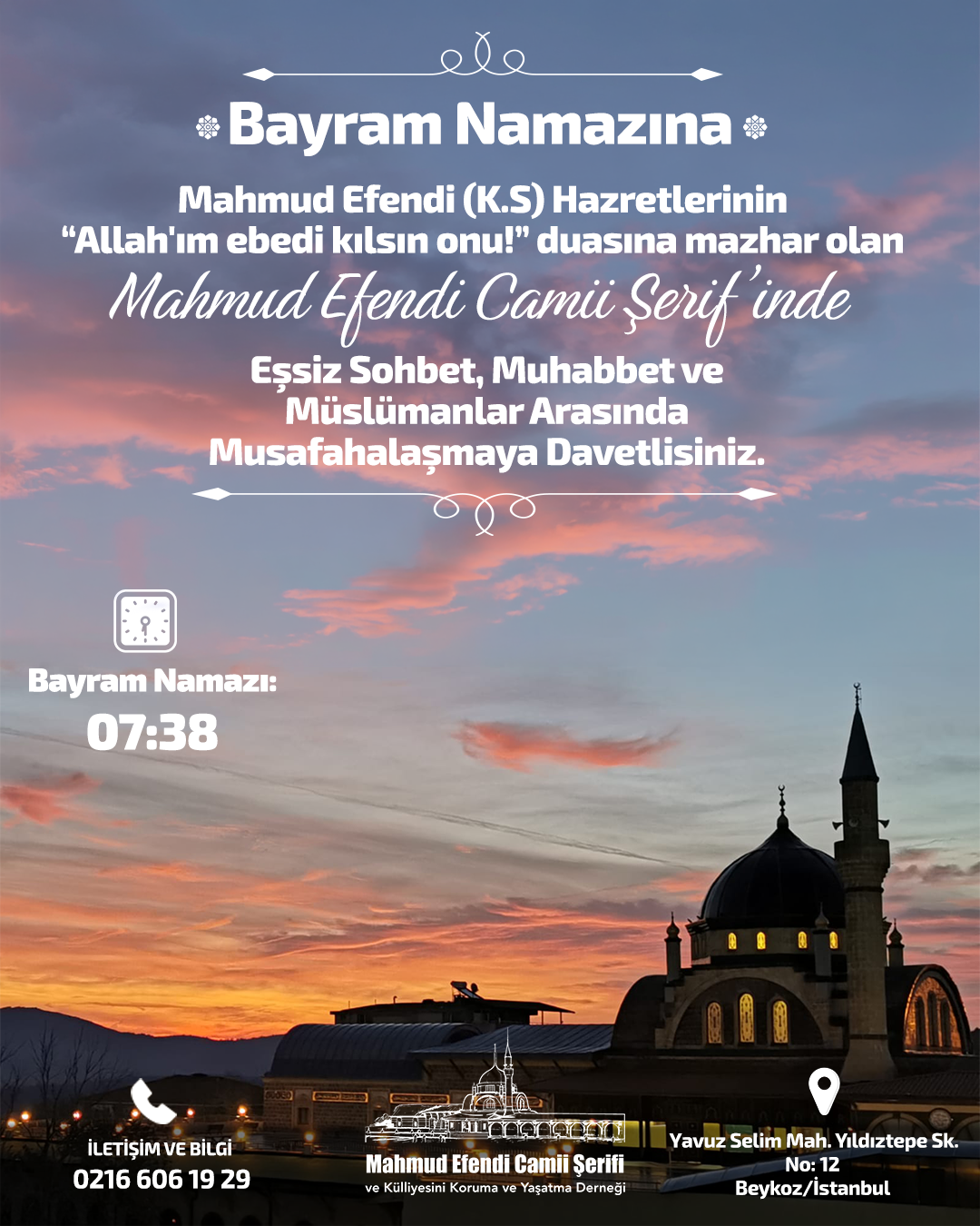 Bayram Namazına bütün kardeşlerimiz davetlidir.