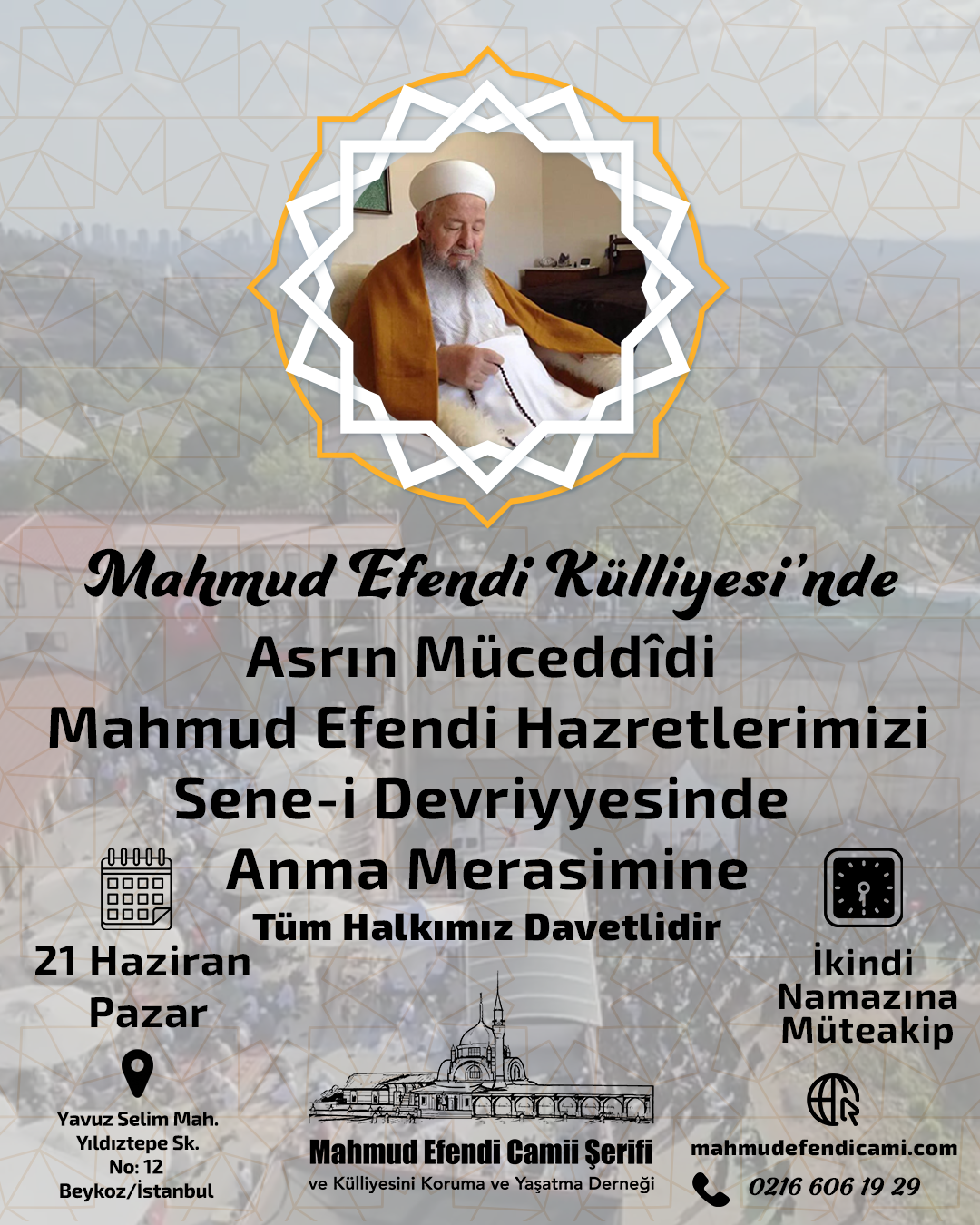 Efendi Hazretlerimi Anma Merâsimine Davet