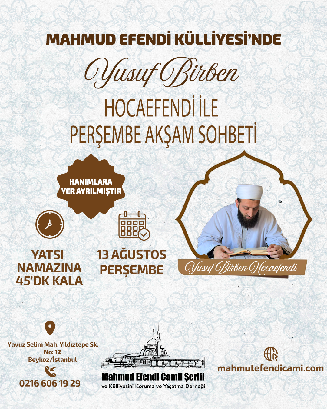 Perşembe Akşam Sohbetine Davet
