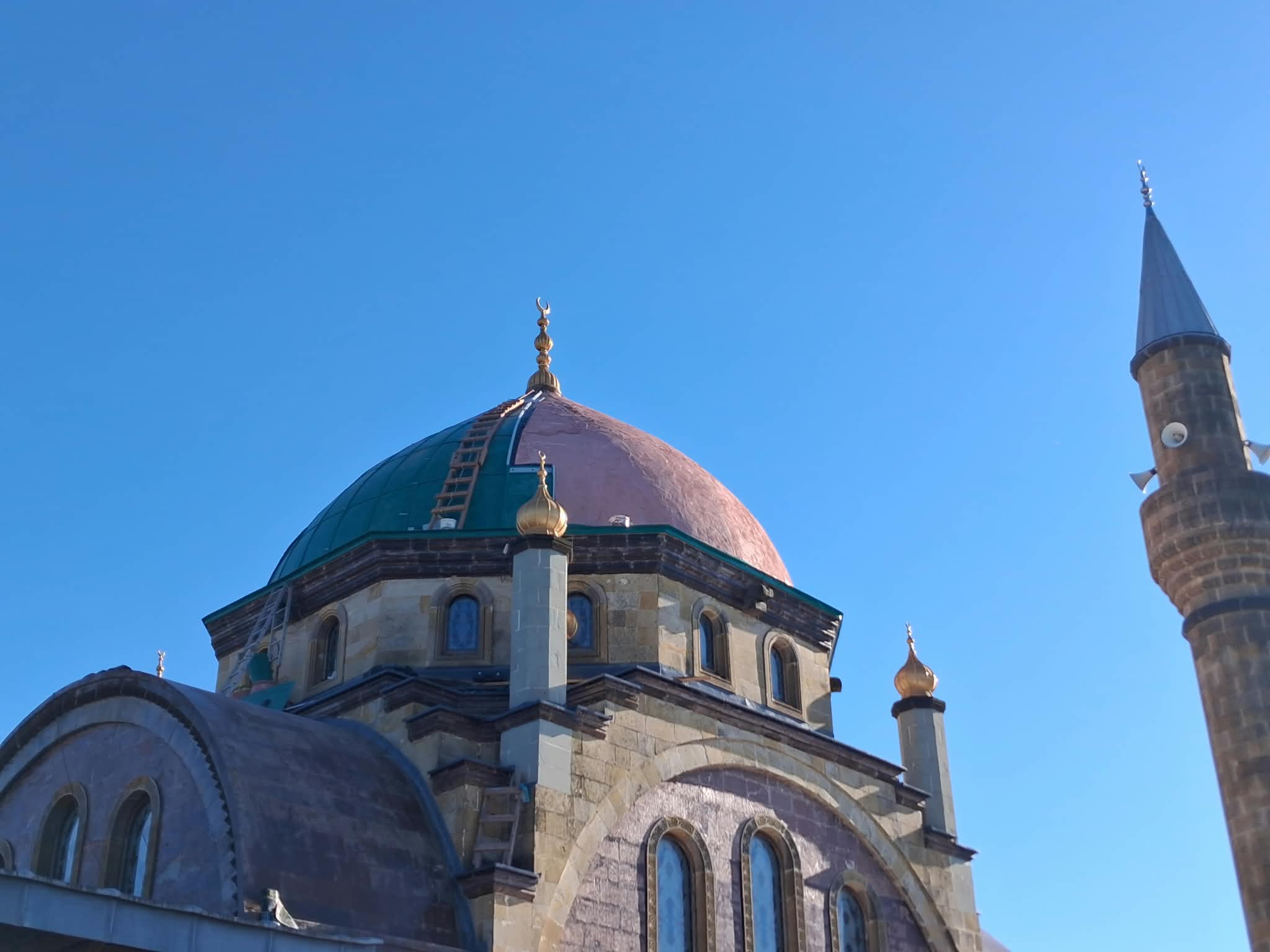 Mahmud Efendi Camii Kubbe tadilatından görüntüler